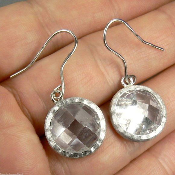 Dangle Briolette  Sterling Silver Earrings - Picture 4 of 5